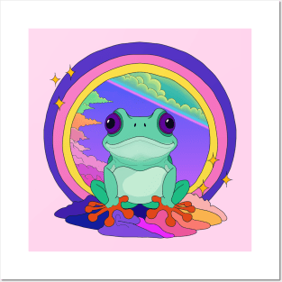 Pastel Dreamy Frog Posters and Art